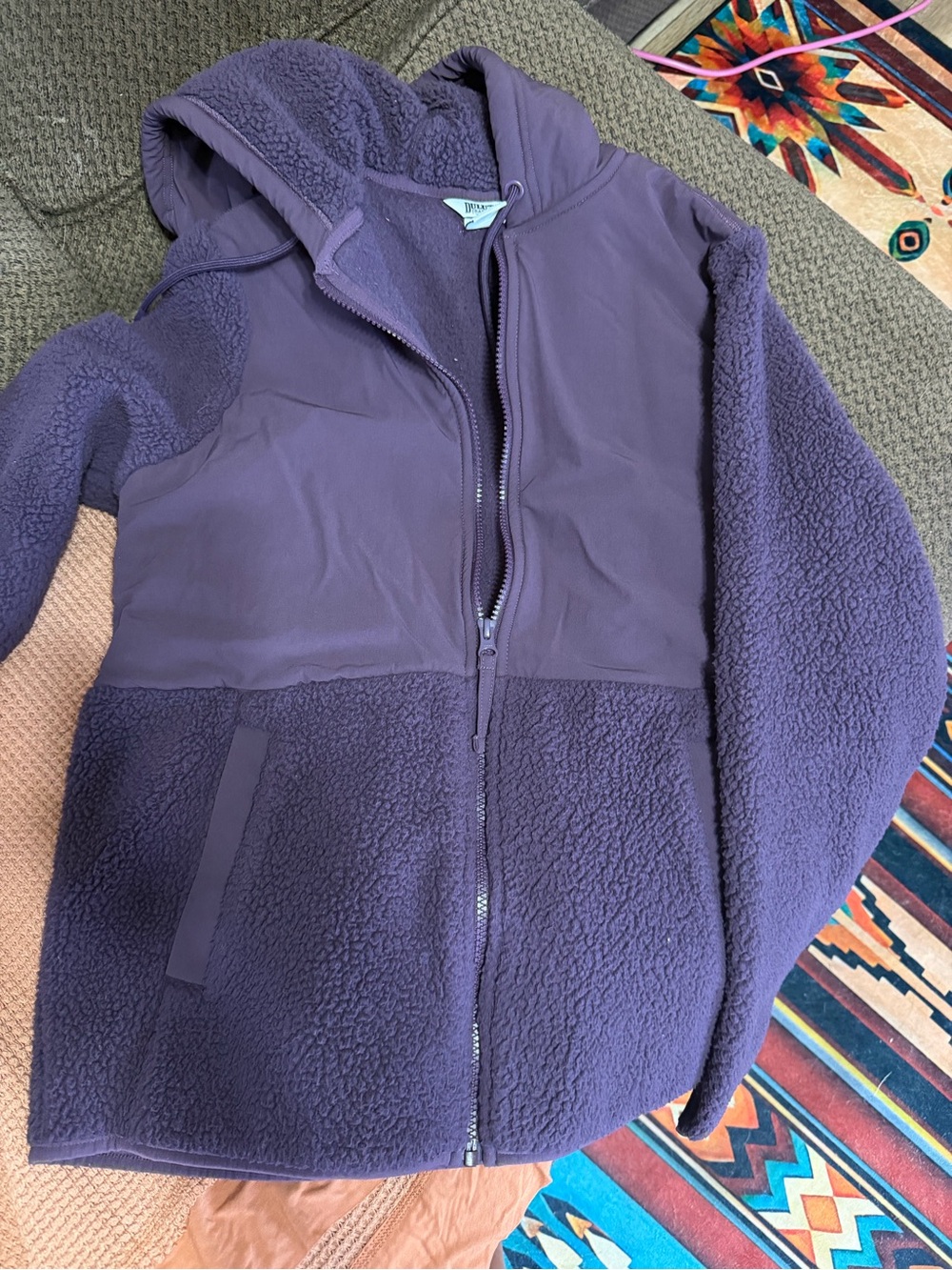 Duluth Trading Co Hooded Fleece Jacket in Mauve